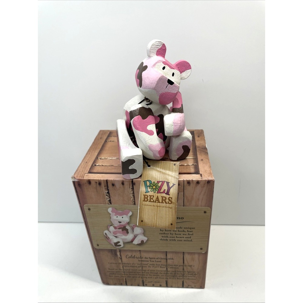 Pozy Bears "Camo" Wood Crafted Bear Figurines #15761